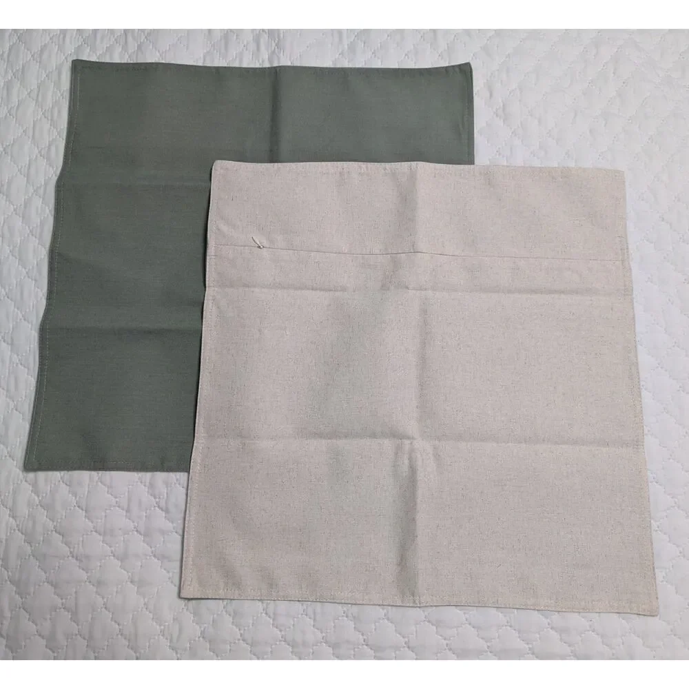 🪴 Foindtower Desert Green Linen Pillow Covers 18x18 Set of 2